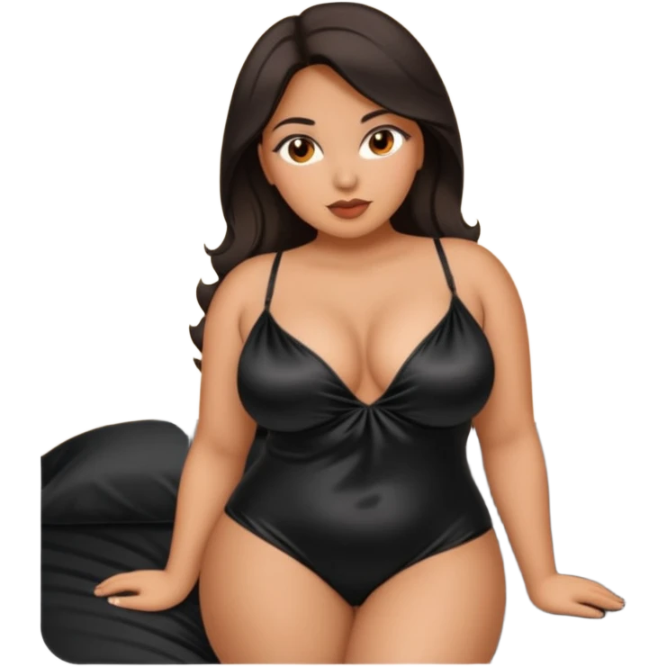 a thick latina milf wearing nighty looking sexy emoji