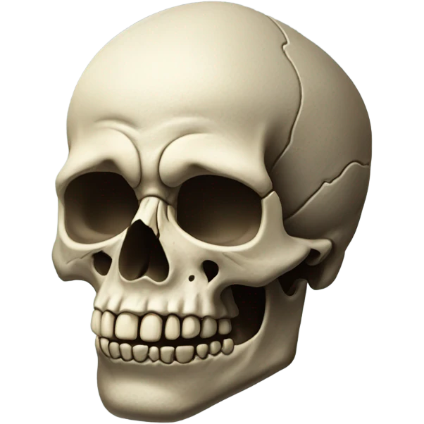 realistic skull Frowning emoji