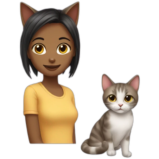 cat with girl emoji