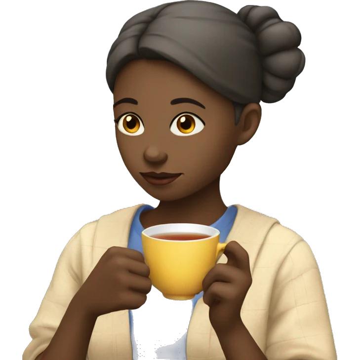 girl with  drinking tea emoji