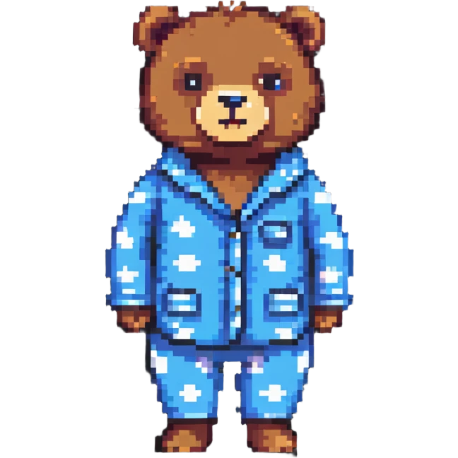 bear wearing pajamas emoji
