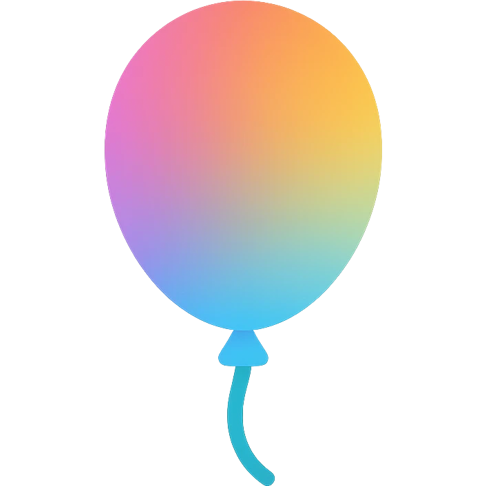 colorful balloon icon, simple and cheerful emoji
