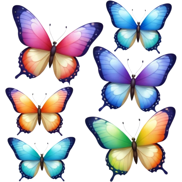 444 rainbow moon butterflys emoji