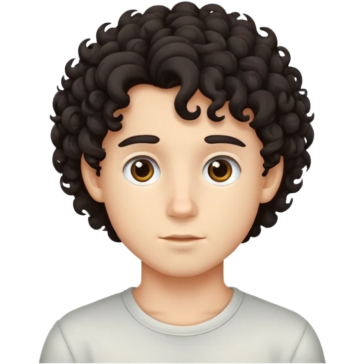 ragazzo con capelli ricci e scuri emoji
