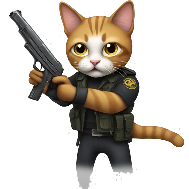 Cat with a gun emoji