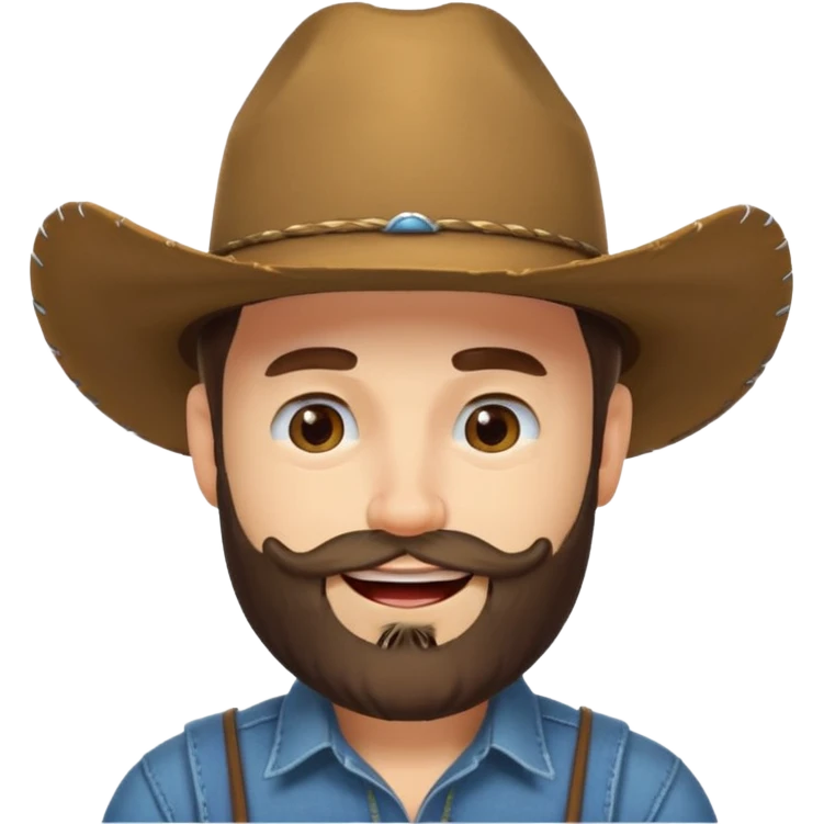 Winking face with a beard wearing a cowboy hat emoji
