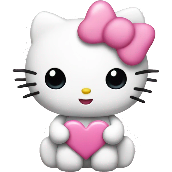 hello kitty with pink heart  emoji