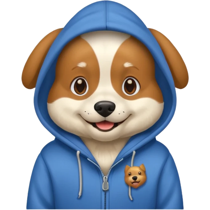 Dog wearing hoodie emoji