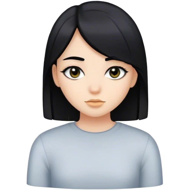 A girl with straight black hair and black eyes emoji