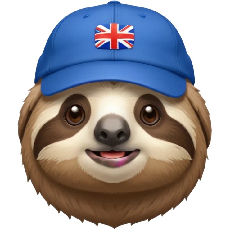 Sloth with UK blue ball cap  emoji