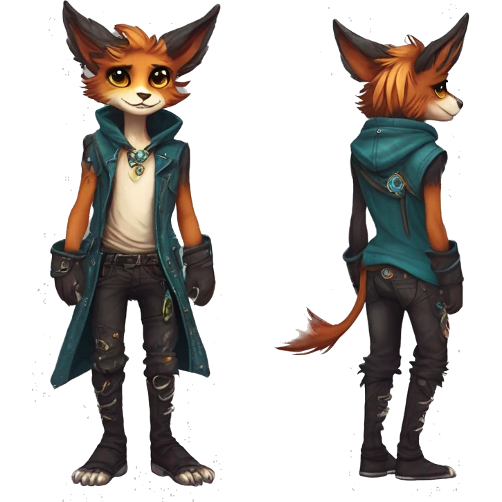 Cool cute Kawaii edgy fantasy shiny animal  fursona Fionbri vernid by griffsnuff & LiLaiRa & Falvie full body emoji