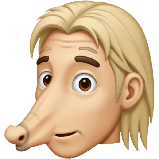 A dude with a long nose and has a cut between his hair emoji