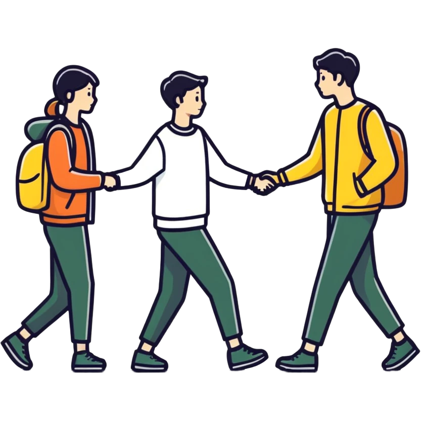 Two people dapping up emoji