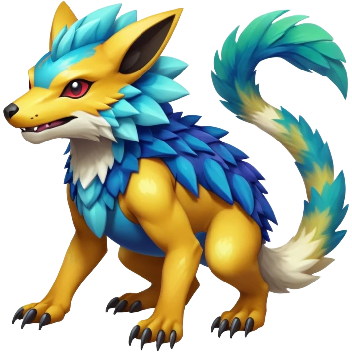  exotic tropical cyber-Protogen-Fakémon-Pokémon-Vernid-creature emoji