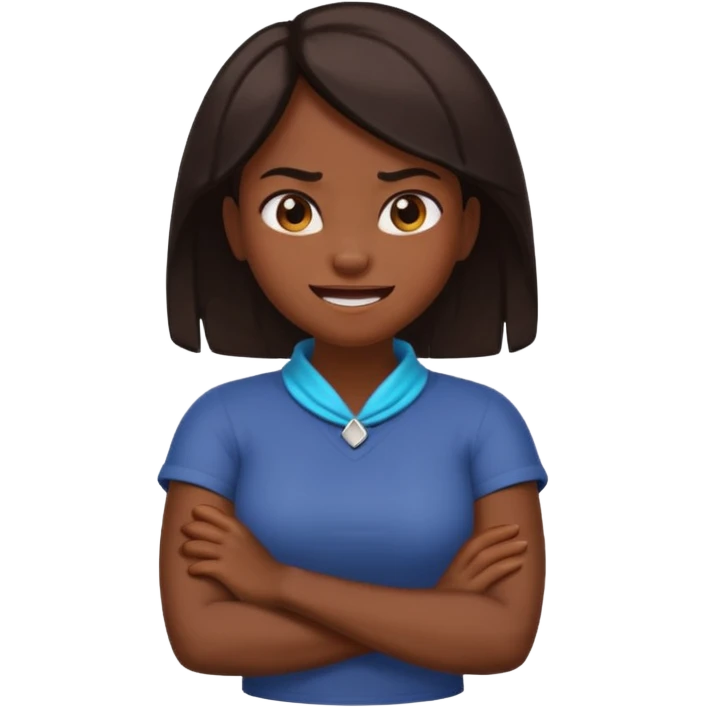 "arms crossed around neck angry laughing girl" emoji