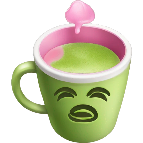 Matcha with pink cup emoji