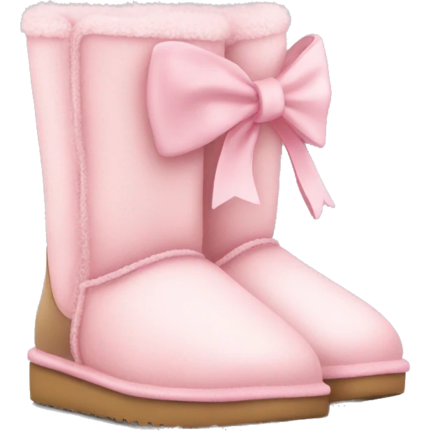 Mini light pink uggs with bow emoji