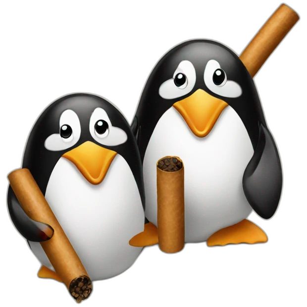 Penguins with cigars emoji