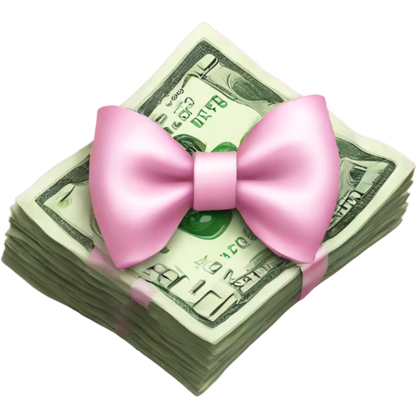 money with light pink bow emoji
