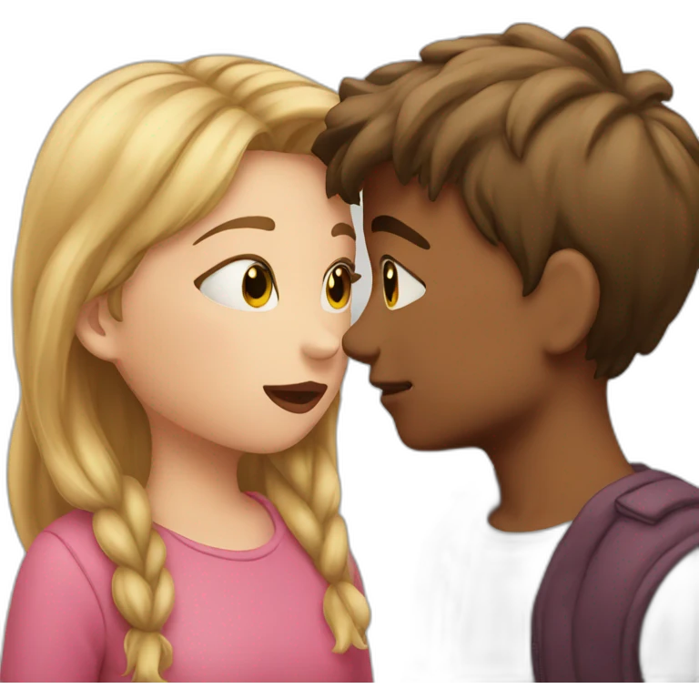 Boy and girl kissing emoji