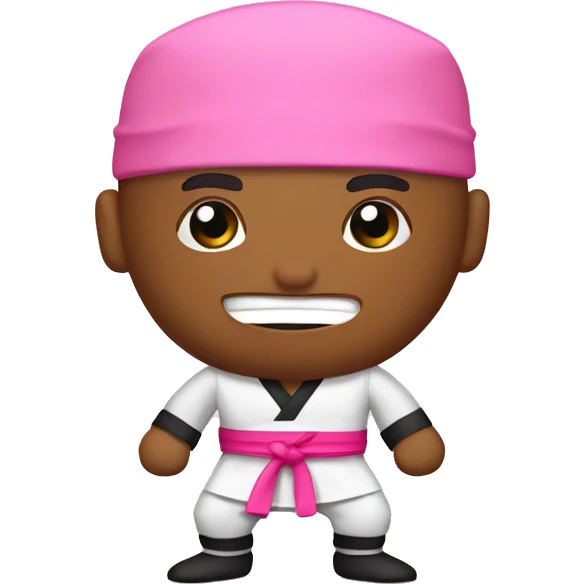 Ninja karate kid with pink cap emoji