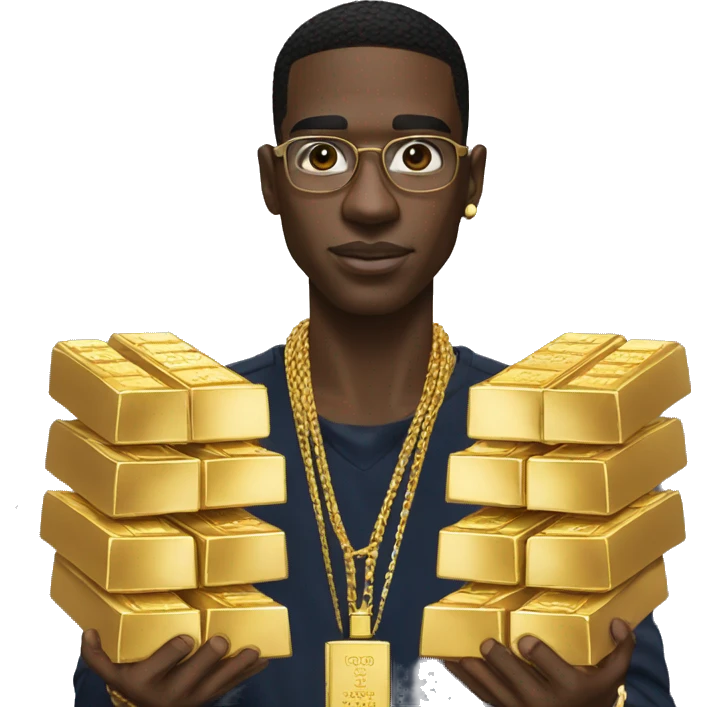 Young Dolph with A lot of gold bars emoji
