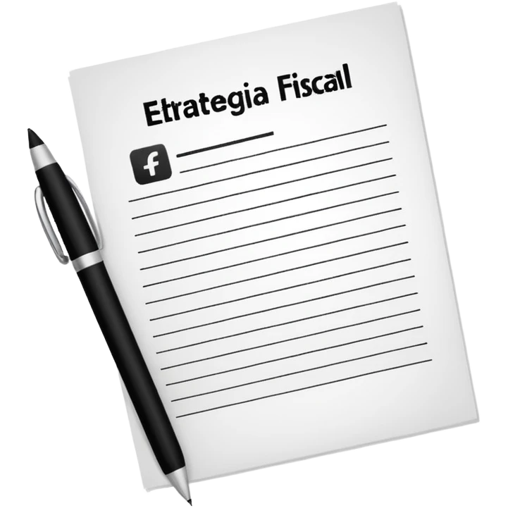 paper with a pen that says Estrategia Fiscal emoji