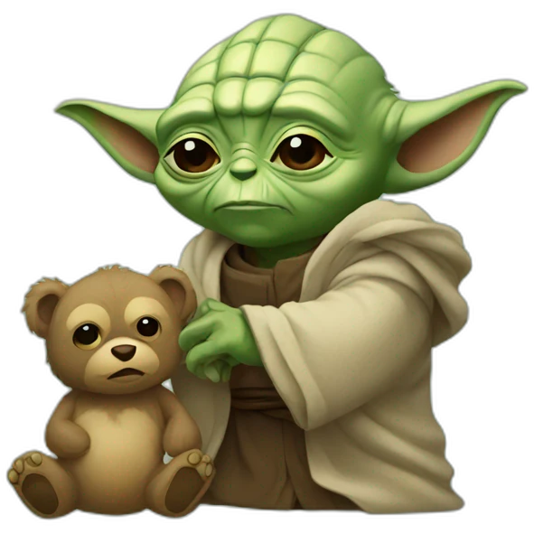 Yoda with a bear emoji