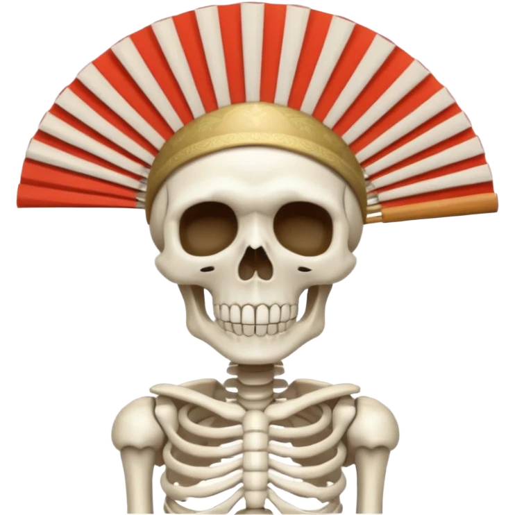 A skeleton with a fan hat emoji