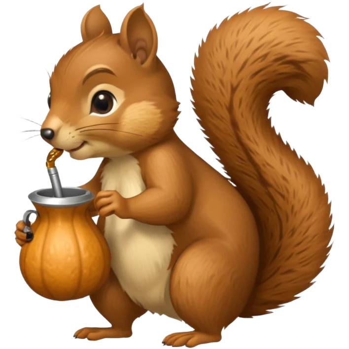 Ardilla tomando mate, que es como un vaso con una bombilla, asi: 🧉 emoji