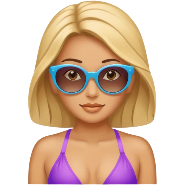 Donnamora che prende il sole al mare emoji