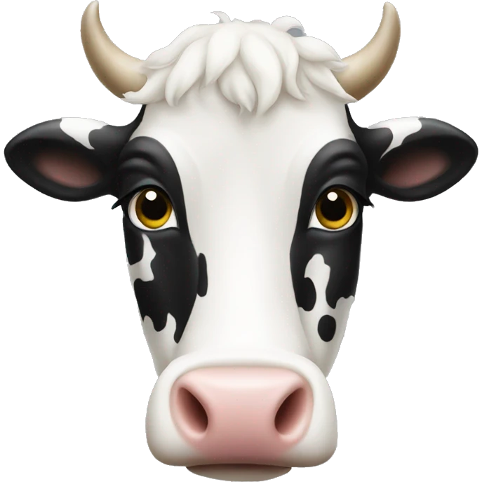 white cow with a lot of TINY black dots side emoji