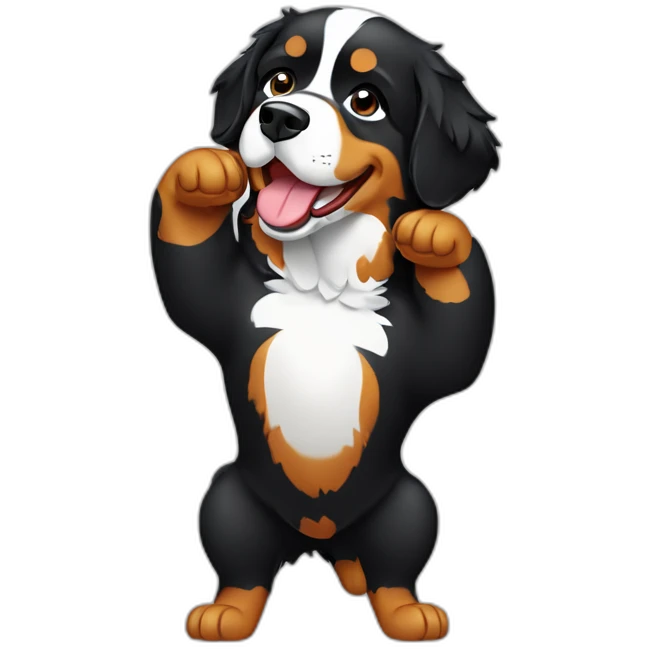 Bernese mountain dog dabbing emoji