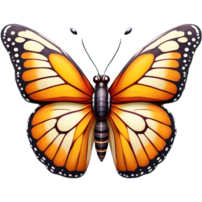 Cinematic Realistic Comical monarch Butterfly Portrait Emoji, Head tilted dramatically with an exaggeratedly amused expression, featuring striking, vividly detailed ruby wings with bold, playful patterns and wide, expressive eyes brimming with humorous disbelief, rendered with lifelike texture and vibrant natural hues, high shine, dramatic yet playful, styled with an air of cheeky garden mischief, soft glowing outline, capturing the essence of a spirited and over‐the‐top red butterfly that looks ready to flutter its way into viral fame! emoji