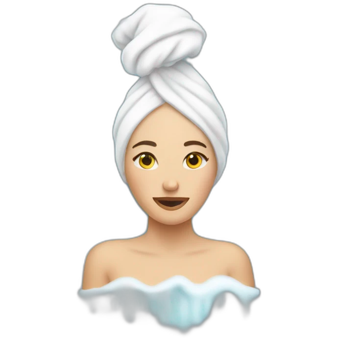 Woman getting out of her bath emoji