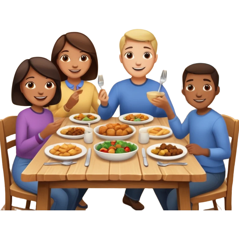 family having dinner emoji