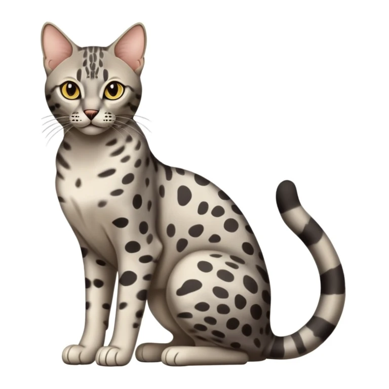 Egyptian Mau cat full body sitting with ancient temple background emoji