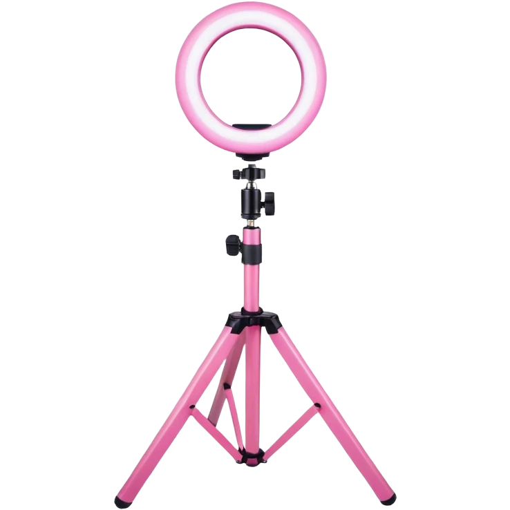pink ring light on short tripod emoji