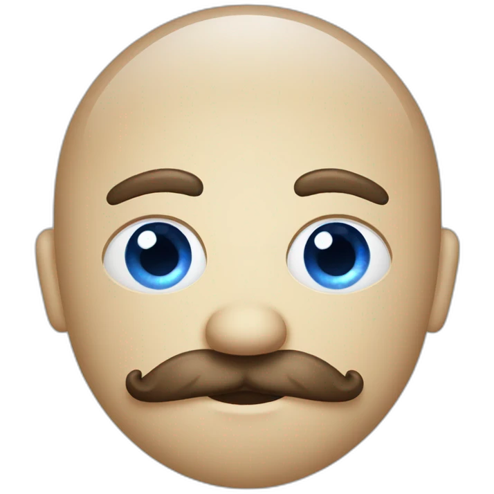 blue eyes globe man with mustache emoji