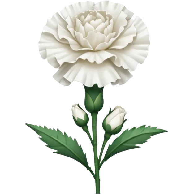White Carnation two flower emoji