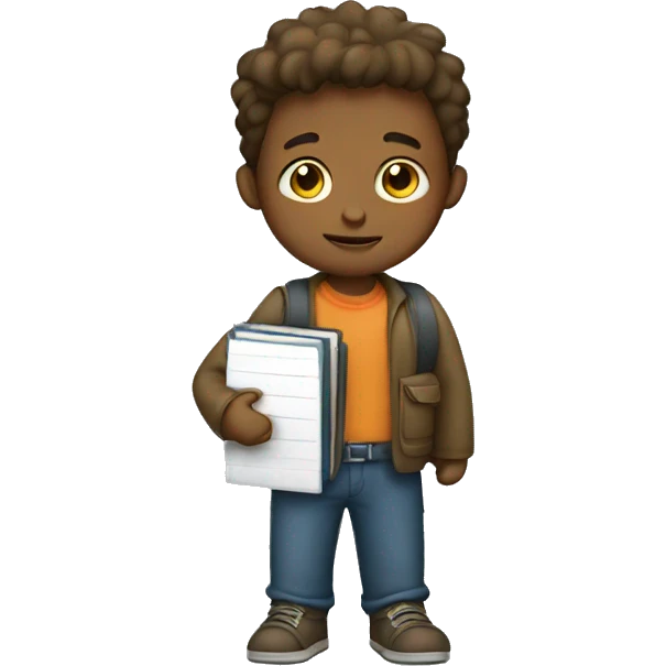 Boy holding files emoji