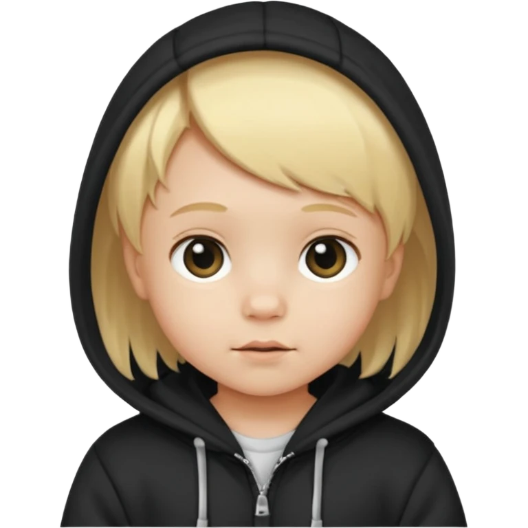 baby with blonde hair and black hoodie emoji