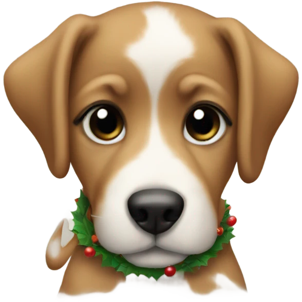 Christmas puppy emoji