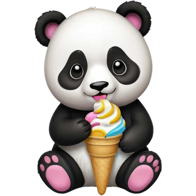 Panda eating ice cream emoji