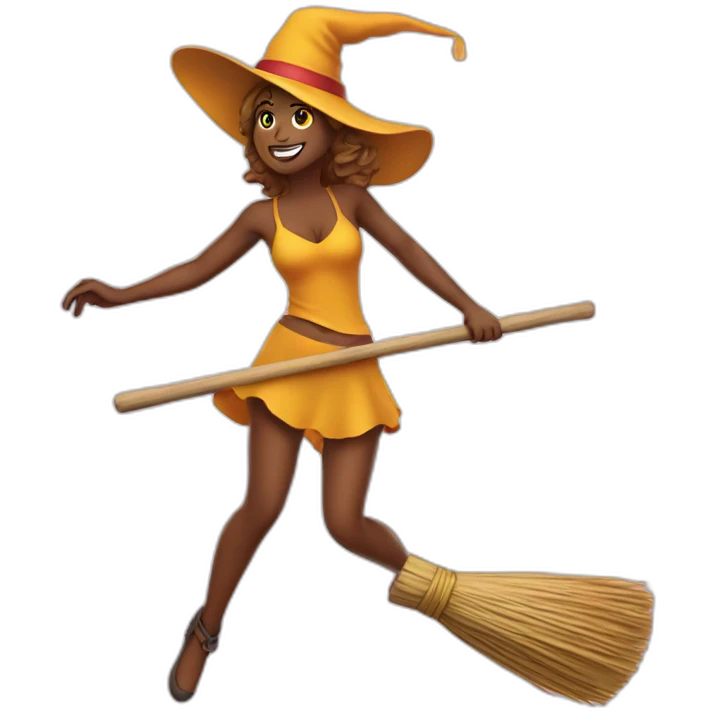 sexy with flying on a broom emoji