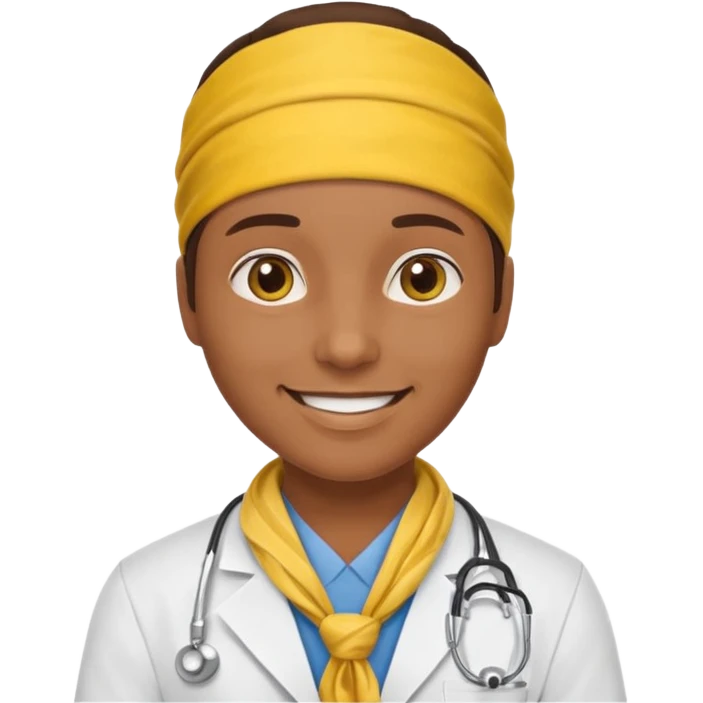 doctor with yellow bandanna emoji