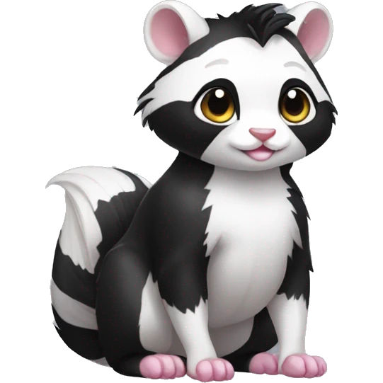 Cute skunk-panda-ferret-cat-hybrid full body emoji