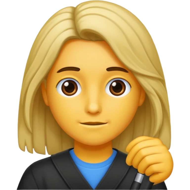 Estudante de cor parda,com o cabelo loiro  emoji