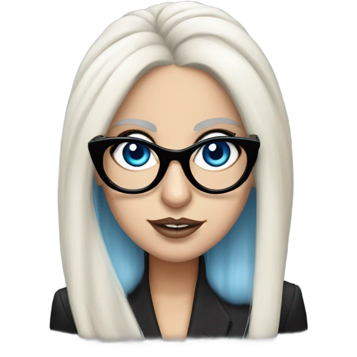 Lady Gaga with large glasses and blue eyes  emoji