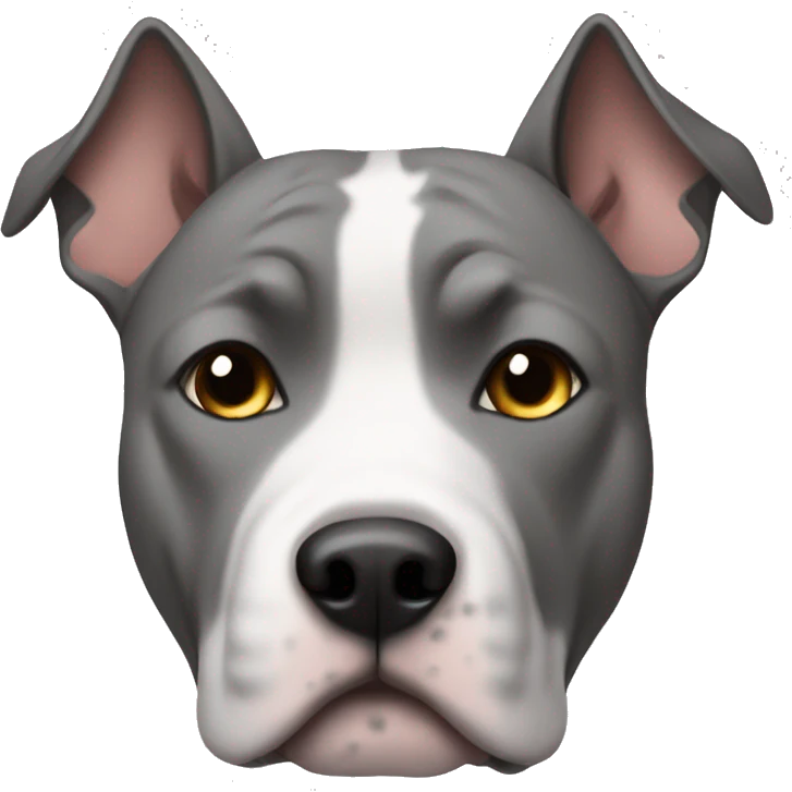 Gray amstaff with a white list emoji
